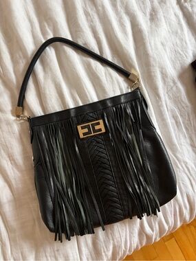 Elisabetta Franchi leather fringe bag